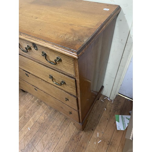 976 - A 19th century mahogany chest, having two short and three long drawers, 98 cm wide