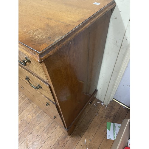 976 - A 19th century mahogany chest, having two short and three long drawers, 98 cm wide