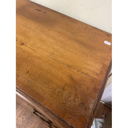 976 - A 19th century mahogany chest, having two short and three long drawers, 98 cm wide