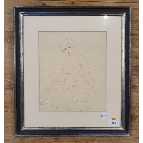 153 - Manner of Henri Matisse, study of a nude, 28 x 23 cm