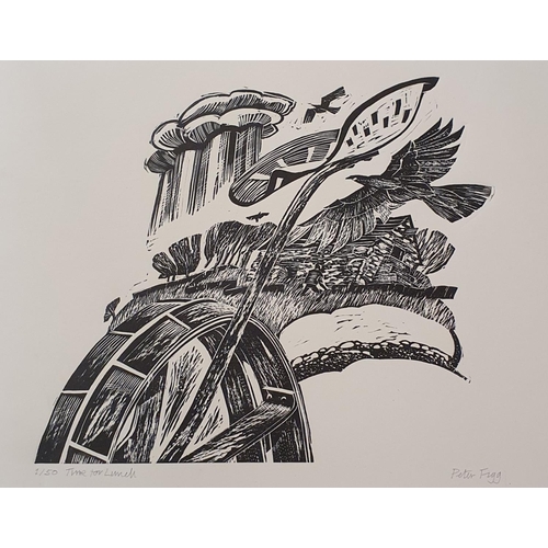 171 - Peter Figg, Song To The Land, print, 1/50, 24 x 32 cm, and Time For Lunch, 1/50, 23 x 32 cm, both si... 