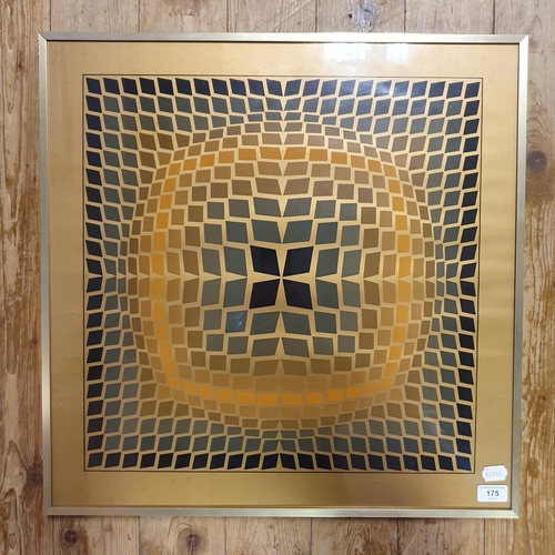 175 - A Victor Vasarely geometrical abstract print, 58 x 58 cm