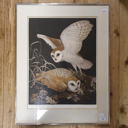 197 - Raymond John Coutu, (1924-2017) Barn Owls, limited edition print, artist's proof, of 100, indistinct... 