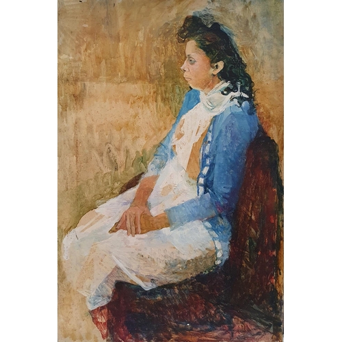 207 - Patricia Goulden Oliver, portrait, signed verso, 76 x 50 cm, and another, unfinished, 76 x 50 cm (2)