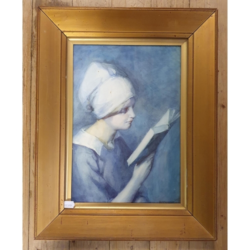 224 - Kathleen Maidment, The Puritan Maid Priscella, watercolour, signed, 47 x 30 cm