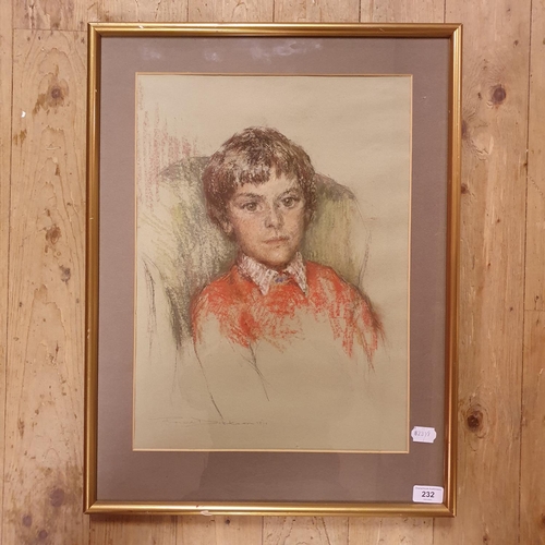 232 - Ronald Dickinson, a half length portrait of a young man, pastel, signed and dated 1971, 48 x 35 cm