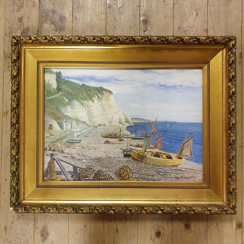 238 - Elsie M Haynes RA, White Cliff, Beer, Devon, watercolour, signed 37.5 cm x 52 cm, inscribed verso