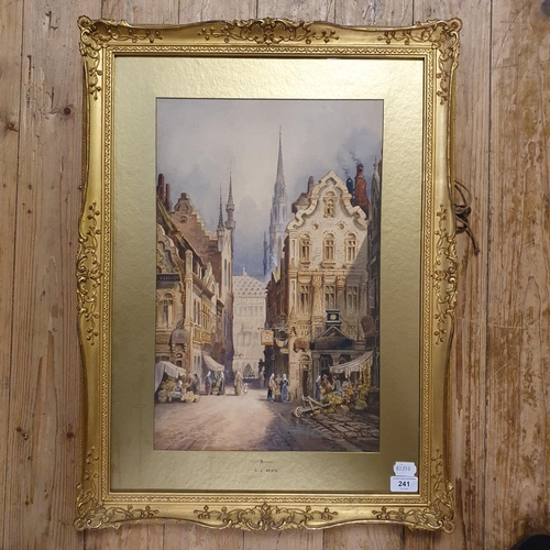 241 - C J Keats, Brussels, watercolour, signed 49 x 32 cm