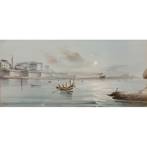 251 - D'Esposito (19th/20th century Maltese school), Off Valletta Harbour, Malta, watercolour, signed 11.5... 