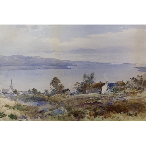 254 - Early 20th century, British school, a view of a lake, possibly Ireland, watercolour, 32 x 48 cm