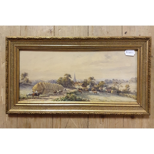 255 - James Aumonier (1832-1911), An Extensive Landscape at Harvest Time, watercolour, signed, 16.5 x 37 c... 