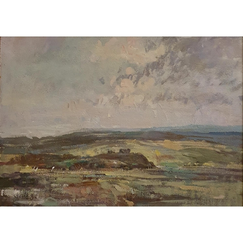 259 - English school, landscape, oil on board, title verso The Western Isles - Mr Deactry, 37 x 52 cm