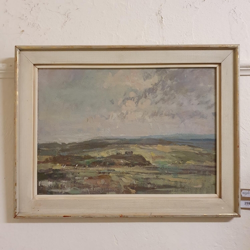 259 - English school, landscape, oil on board, title verso The Western Isles - Mr Deactry, 37 x 52 cm