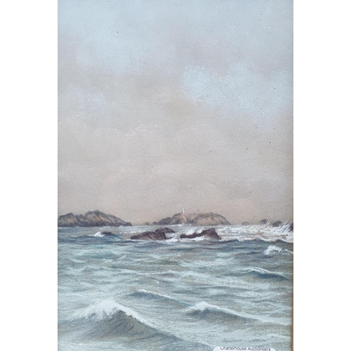 265 - Julie Brett, seascape, watercolour, signed, 23 x 14 cm, and a print, The Swan, indistinctly signed, ... 