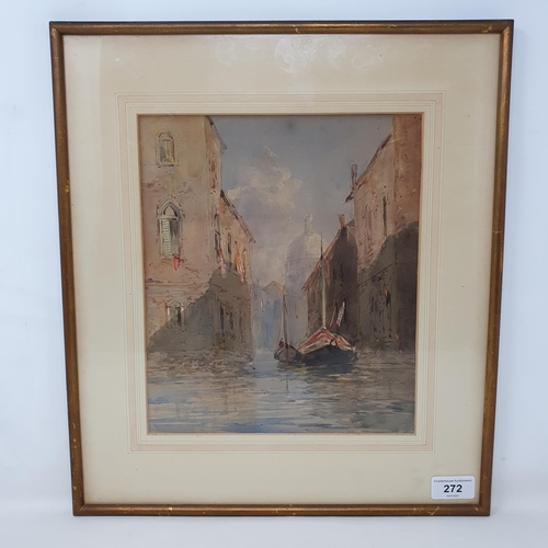 272 - 19th century, Venice, watercolour, 26 x 22 cm