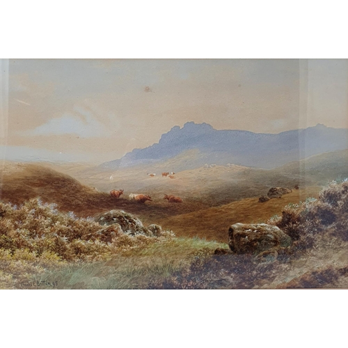 294 - Charles Edward Brittan (British 1870-1949), landscape with cattle, watercolour, signed and dated '95... 