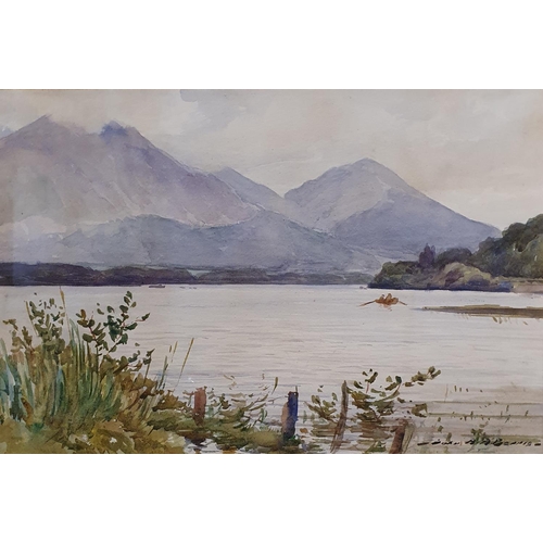 306 - John A A Birnie, a pair of Scottish Loch scenes, watercolour, signed, 25 x 35 cm (2)