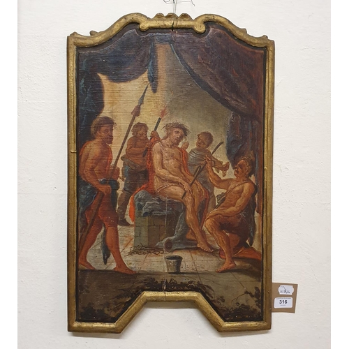 316 - Late 19th/early 20th century, Italian school, study of Christ and other figures, oil on board, 62 x ... 