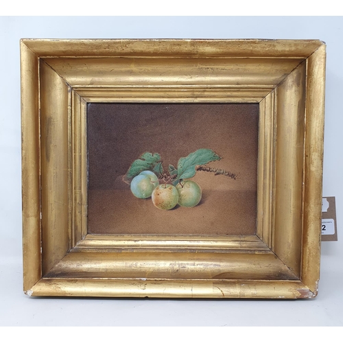 342 - 19th century, English school, still life of plums, watercolour, 17 x 23 cm