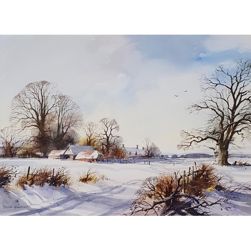 349 - Lewis Howe-Bennett, winter landscape, watercolour, 25 x 37 cm