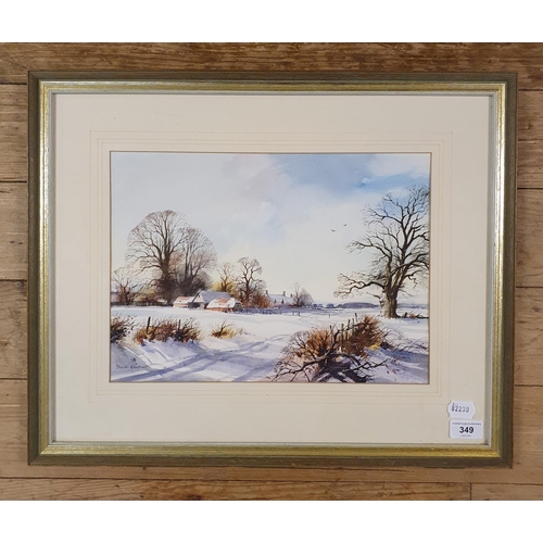 349 - Lewis Howe-Bennett, winter landscape, watercolour, 25 x 37 cm