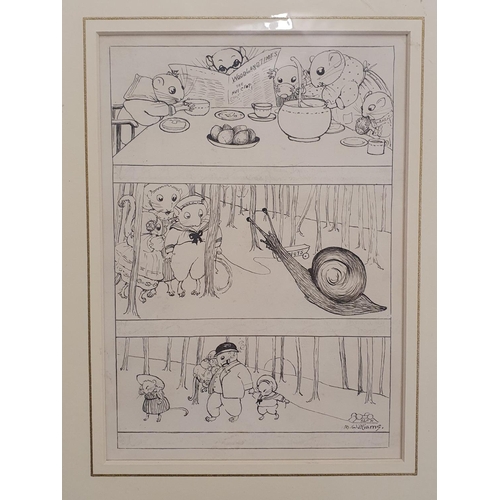 372 - 20th century, English school, study of a mouse, two lizzards, snail and a caterpillar dancing, water... 