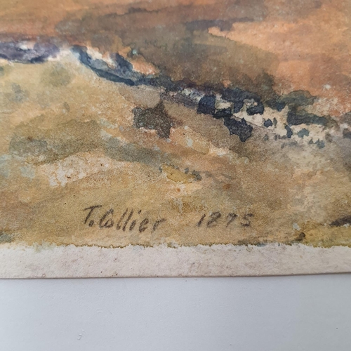 381 - T Collier, landscape, watercolour, signed and dated 1871, 23 x 35 cm, and another 20 x 36 cm