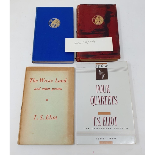 425 - A Rudyard Kipling signature, and assorted books (4)