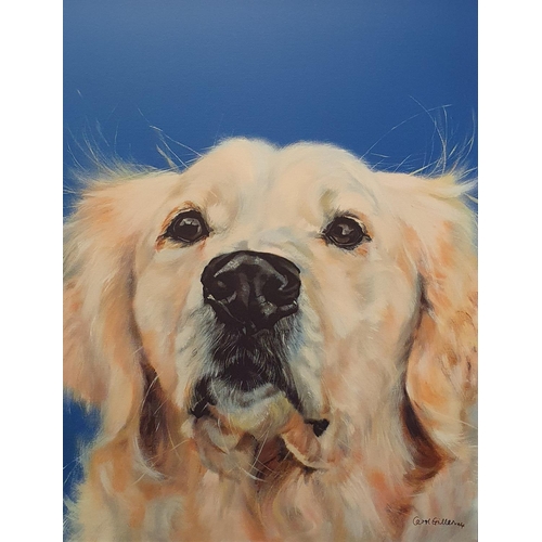 302A - Carol Gillan (British b 1961), A Golden Retriever, limited edition print, 6/95, 67 x 42 cm, gallery ... 