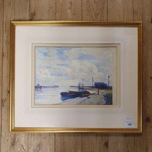 390 - Arthur Gerald Ackermann (British 1876-1960), Walberswick, Southwold Harbour, watercolour, signed, 24... 