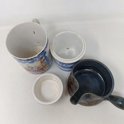 816 - A set of three T G Green storage jars, and assorted other ceramics