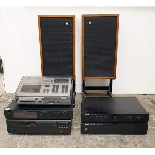 44 - A Rotel amplifier, assorted stereo units and two speakers (4)