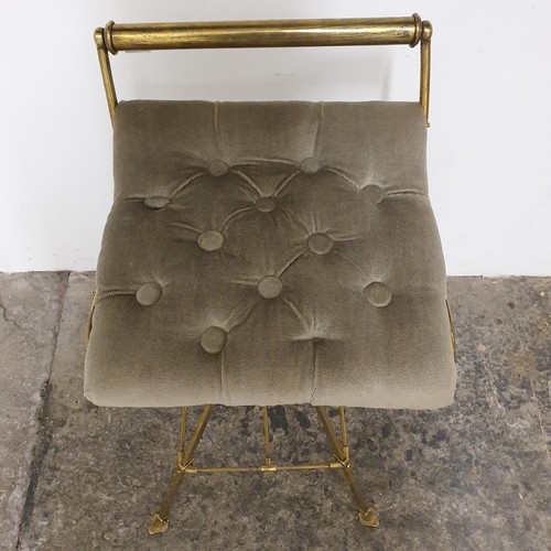 133 - A Victorian Aesthetic movement brass harp stool