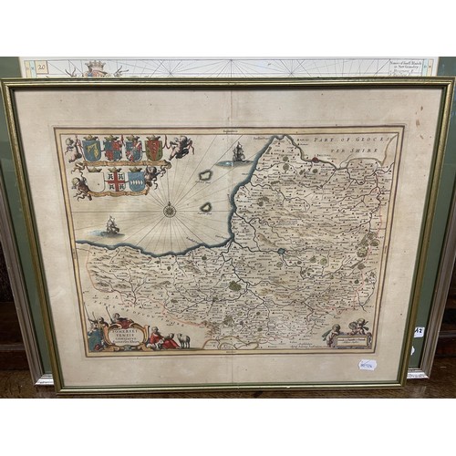 320 - A print, Cricket Playing, 18 x 14 cm, and its pair, an oleograph of The Haywain, a map of Ireland, a... 