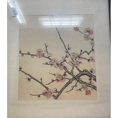 276 - A set of four Oriental prints, decorated foliage, 27 x 24 cm (4)