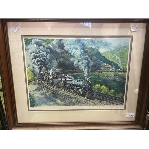 275 - Theodore Xaras, a steam train, limited edition print, signed, and assorted prints and pictures (qty)