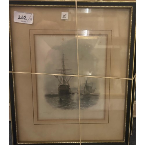 242 - C Stanton, Ark Royal and Hermes, oil on board, signed and dated '71, 49.5 x 59 cm, two coloured prin... 