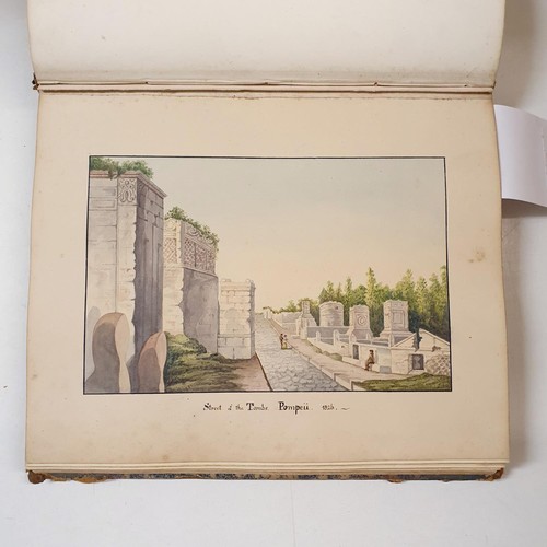 426 - An early 19th century scrapbook, with various watercolour, pencil drawing and other illustrations