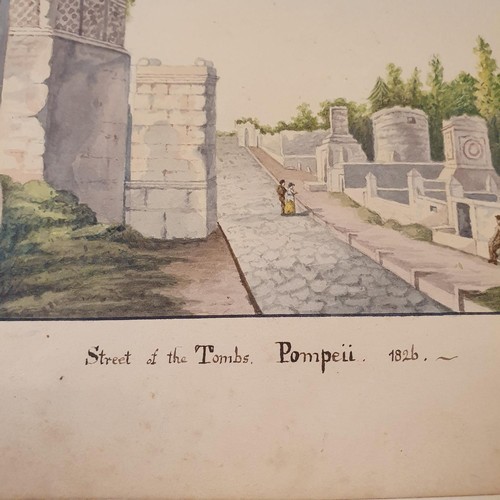 426 - An early 19th century scrapbook, with various watercolour, pencil drawing and other illustrations