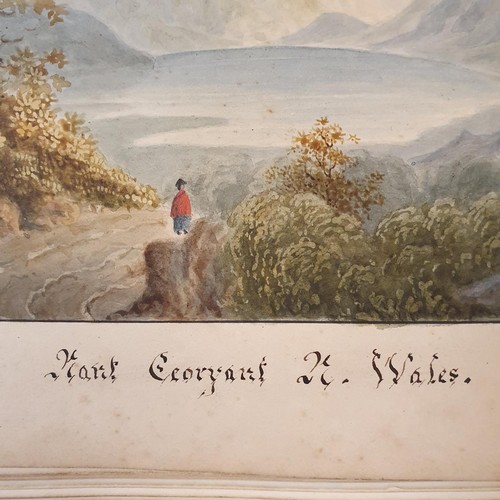 426 - An early 19th century scrapbook, with various watercolour, pencil drawing and other illustrations