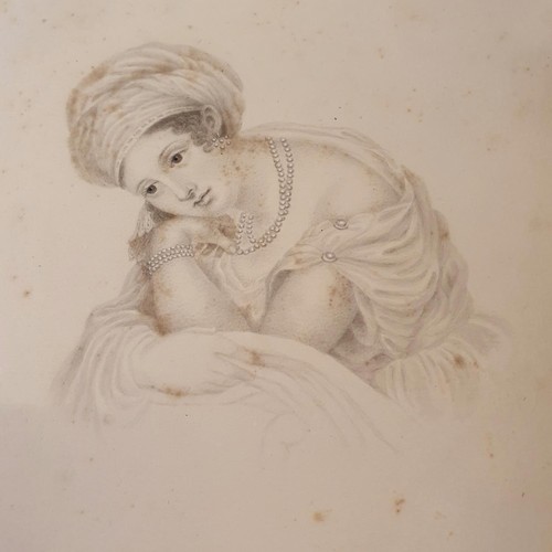 426 - An early 19th century scrapbook, with various watercolour, pencil drawing and other illustrations