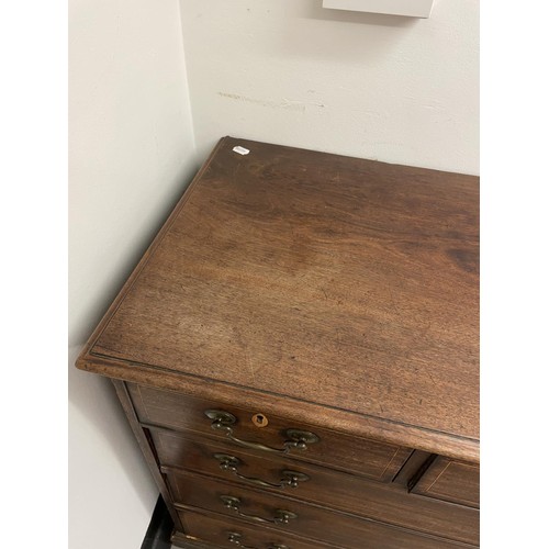 961A - A 19th century mahogany chest, of three short and three long drawers, 114 cm wide