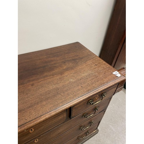 961A - A 19th century mahogany chest, of three short and three long drawers, 114 cm wide