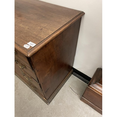 961A - A 19th century mahogany chest, of three short and three long drawers, 114 cm wide