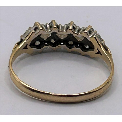 87 - A 9ct gold and diamond ring, ring size N