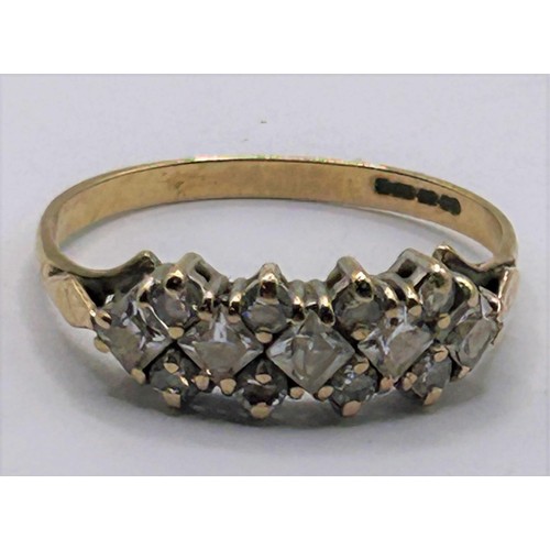 87 - A 9ct gold and diamond ring, ring size N