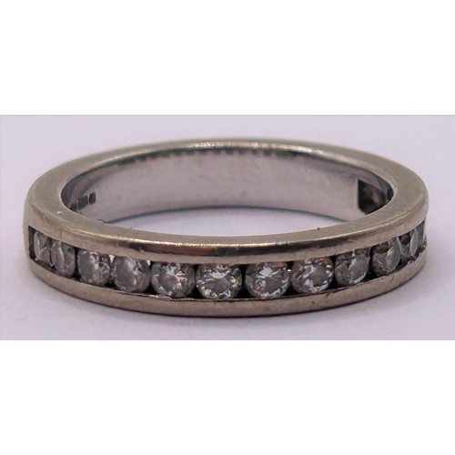 127 - An 18ct white gold and diamond half eternity ring, ring size H