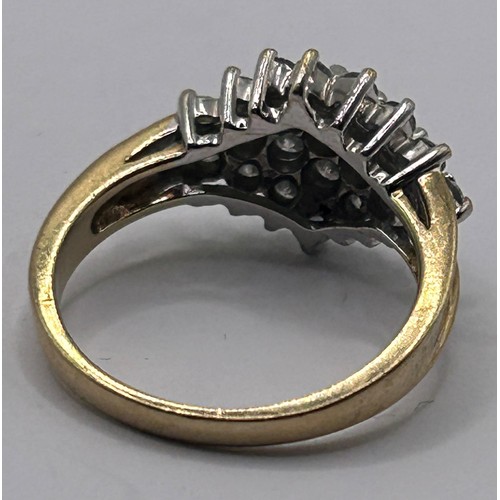 153 - A 9ct gold and diamond cluster ring, ring size O