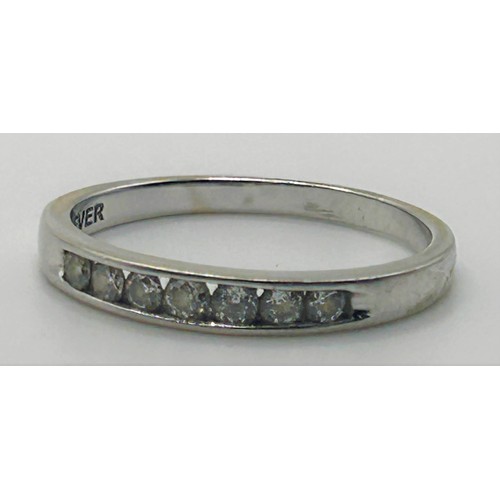 176 - An 18ct white gold and diamond half eternity ring, with International Gemological Institute Report, ... 