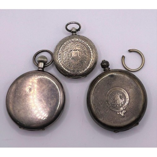 233 - A silver open face pocket watch, and two others (3)